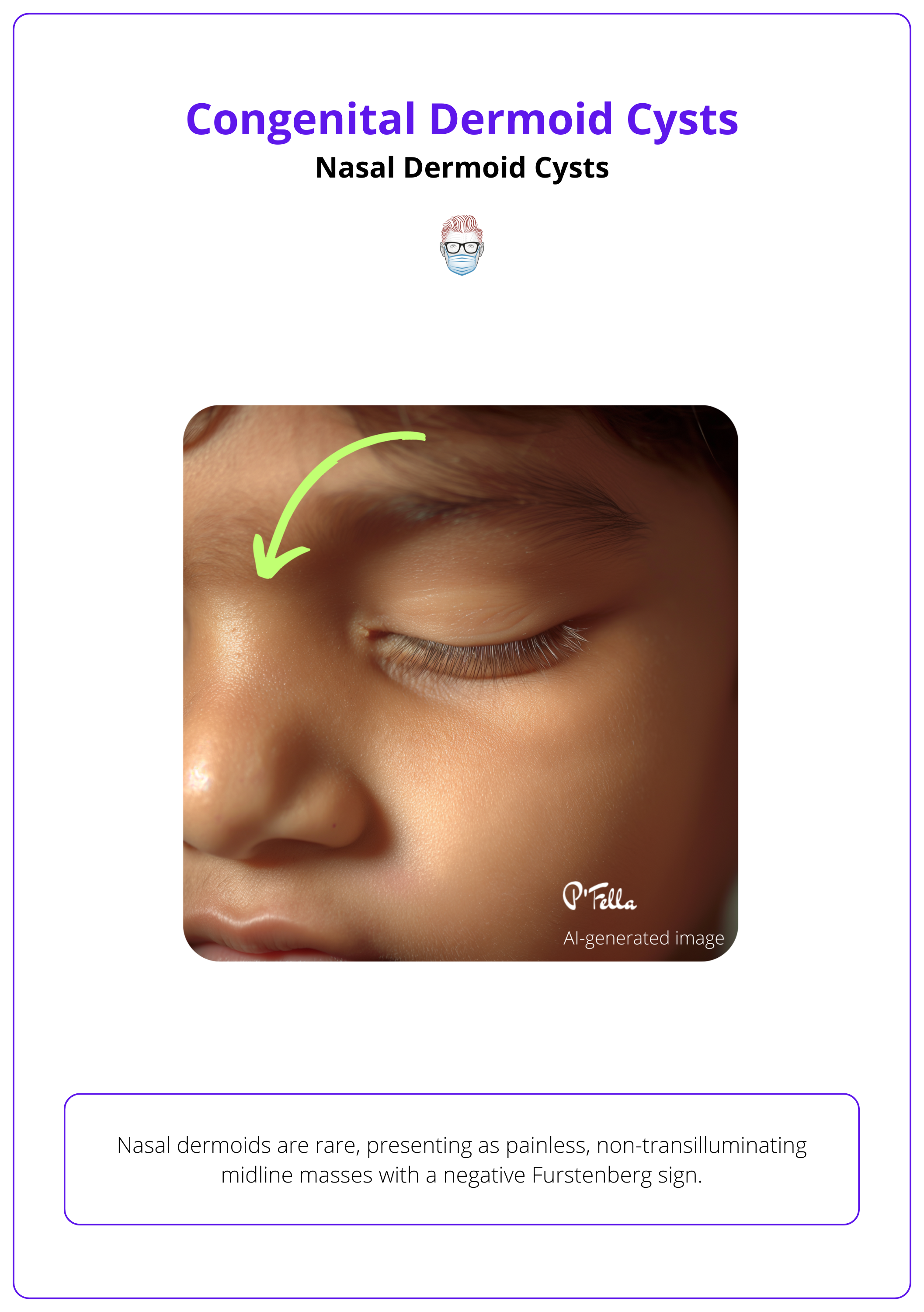 Clinical presentation of a nasal dermoid cyst