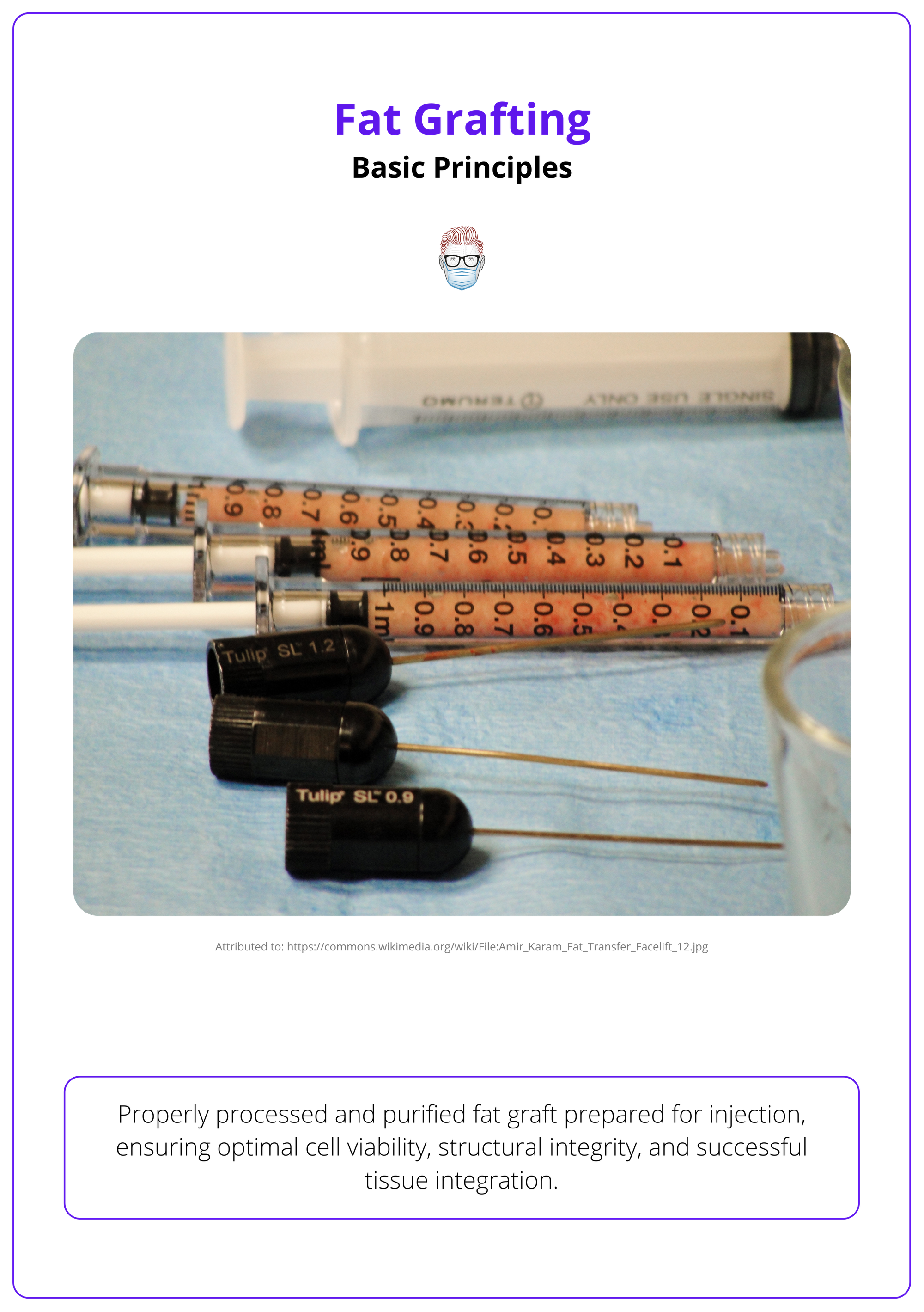 Processed fat grafts prepared for injection